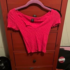 pink v neck top